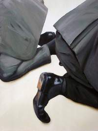 Peter Ravn Suspension 2010 Olio su tela cm 80 x 80  