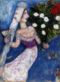 Marc Chagall, La mari&eacute;e double face, 1927 Olio su tela, Collezione privata &copy; Marc Chagall by SIAE 2009 