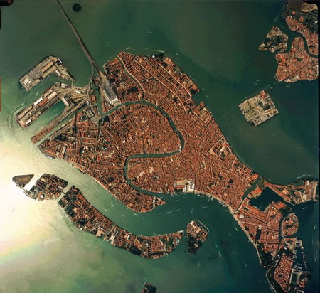 Vista aerea di Venezia