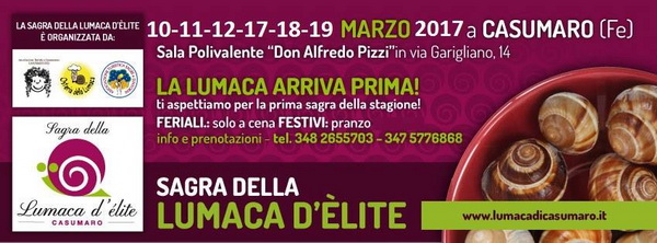 Sagra della lumaca d'élite a Casumaro (FE) – 10/19 marzo