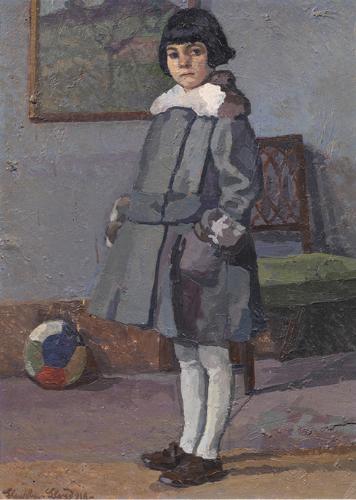 Lloyd Llewelyn, La figlia Gwendolen, 1918, olio su cartone