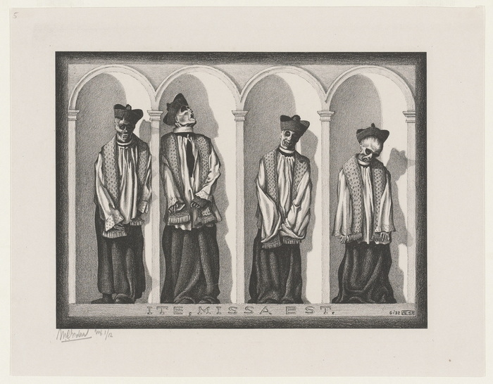 Maurits Cornelis Escher Sacerdoti mummificati a Gangi, Sicilia, 1932