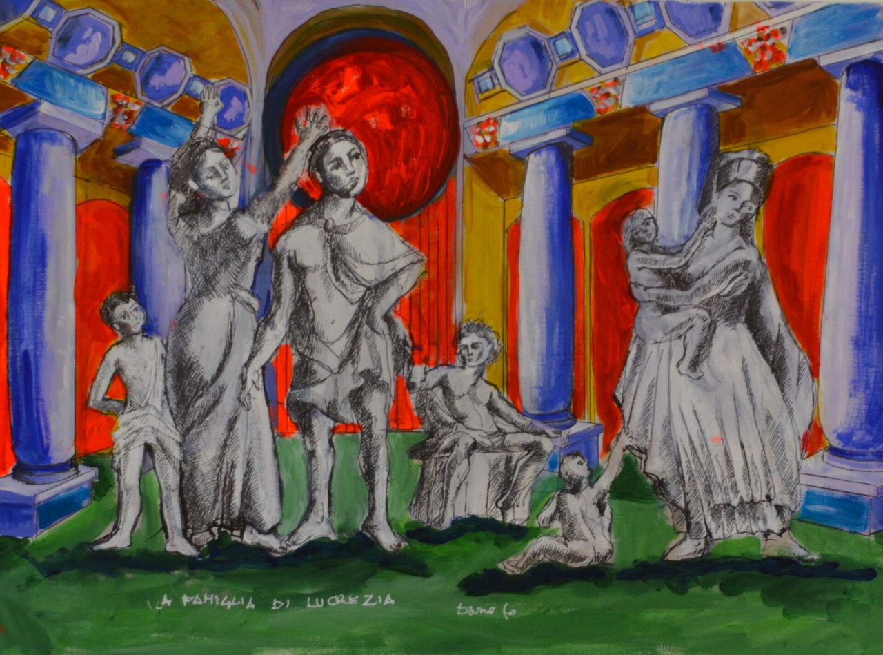 La famiglia di Lucrezia Dario Fo, 2014 Tecnica Mista su tela