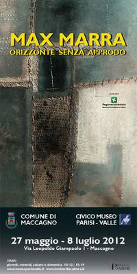 Locandina mostra Orizzonte senza approdo di Max Marra