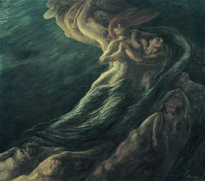 Gaetano Previati: Paolo e Francesca, 1901 Olio su tela, cm 230 x 260 Ferrara, Gallerie d&rsquo;Arte Moderna e Contemporanea, Museo dell&rsquo;Ottocento