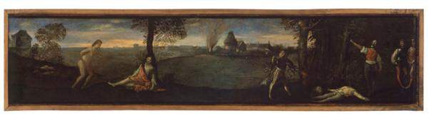Tiziano Vecellio La morte di Erisittone Olio su tavola 40,5x167,1 cm Padova, Musei Civici, Museo d’Arte Medioevale e Moderna 