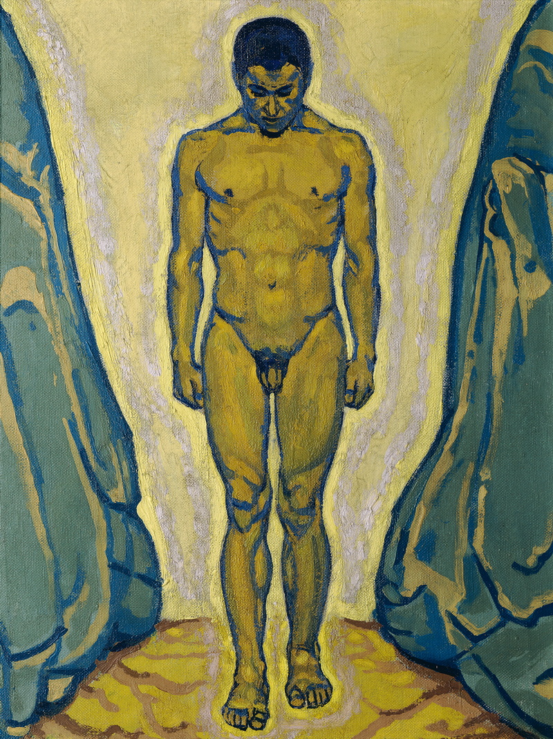 Koloman Moser Giovane nudo in piedi tra le rocce, 1915 circa Olio su tela, 50,5x37,5 cm Belvedere, Vienna © Belvedere, Vienna
