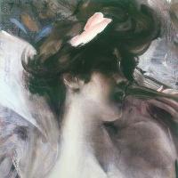 Giovanni Boldini, Testa di giovane su fondo rosa, 1912 ca