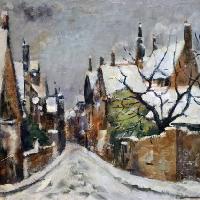 Luigi Brambati, (Castiglione d'Adda, Lodi 1925 - 1983), Aurey sotto la neve