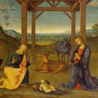 Pietro Vannucci (il Perugino), Gesù Bambino tra la Madonna e San Giuseppe, adorato dai pastori