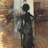 Giovanni Boldini Donna in nero che guarda il 