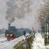 Il treno nella neve. La locomotiva, 1875