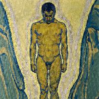 Koloman Moser Giovane nudo in piedi tra le rocce, 1915 circa Olio su tela, 50,5x37,5 cm Belvedere, Vienna © Belvedere, Vienna