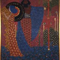 Vittorio Zecchin Principessa e guerriero, 1914 Olio e oro su tela, 170x154,5 cm Venezia, Fondazione Musei Civici di Venezia - Galleria Internazionale d’Arte Moderna di Ca’ Pesaro