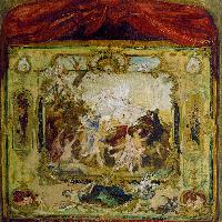 Gustav Klimt Bozzetto per un sipario del Teatro comunale di Karlsbad, 1884-1885 Olio su tela, 52,7x42,5 cm Belvedere, Vienna In prestito permanente dalla Società degli Amici del Belvedere © Belvedere, Vienna