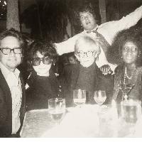 Michael Douglas, Yoko Ono, Andy Warhol and Jann Wenner 1980 ca.
