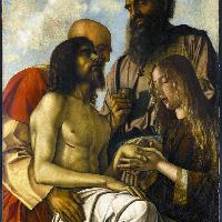 Giovanni Bellini (Venezia 1432 ca. - 1516), Compianto sul Cristo morto, 1473 -76, Olio su tavola, cm 107 x 84, Musei Vaticani