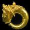 Sala degli Ori del Museo Archeologico di Ferrara: Orecchini in oro con protome di Archeloo