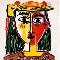Pablo Picasso, Cabeza de mujer con sombrero con borlas
