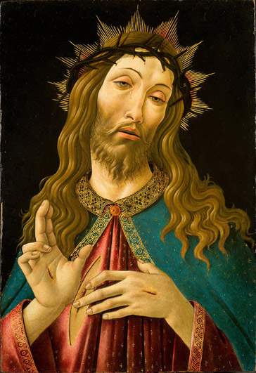 Sandro Botticelli, Cristo Dolente in atto di benedire, 1495 - 1500 dell'Accademia Carrara.