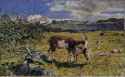 Giovanni Segantini, Alpe di Maggio, Olio su tela, 54,5 x 86,5 cm, Collezione privata