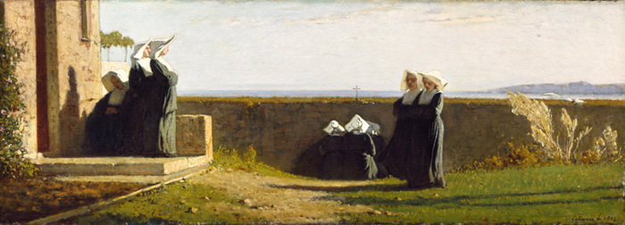 Vincenzo Cabianca Il Mattino (Le monachine) 1861-1862 Olio su tela, 36x99 cm Istituto Matteucci, Viareggio Credito fotografico: Viareggio, Istituto Matteucci