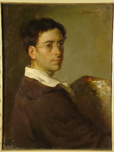 Ferruccio Giacomelli Autoritratto 1923 olio su tavola