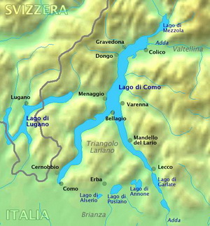 Mappa del Lago di Como