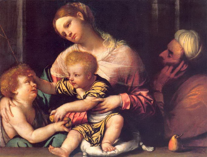 Moretto, Sacra famiglia con San Giovannino