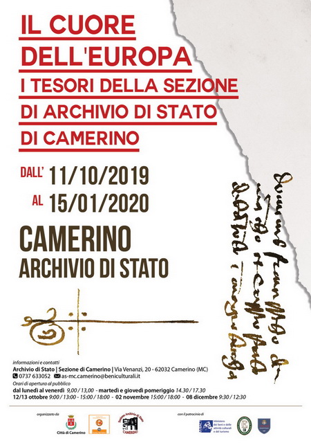 Il cuore dell’Europa: i tesori della Sezione di Archivio di Stato di Camerino