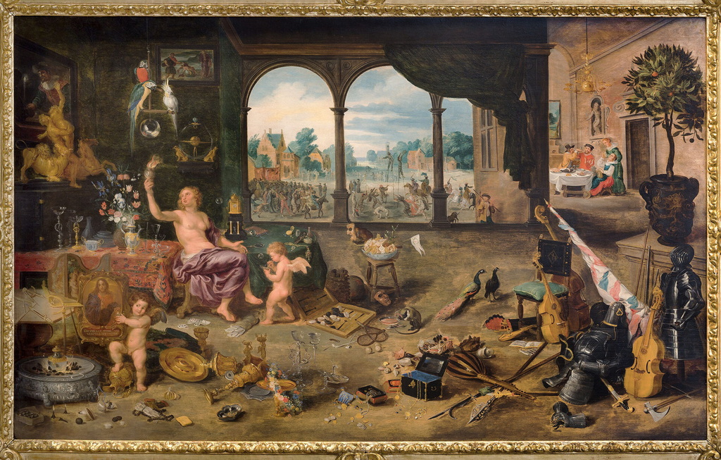 Jan Brueghel il Giovane, Anversa 1601 – 1678, La vanità della vita umana, 1631, Olio su tavola