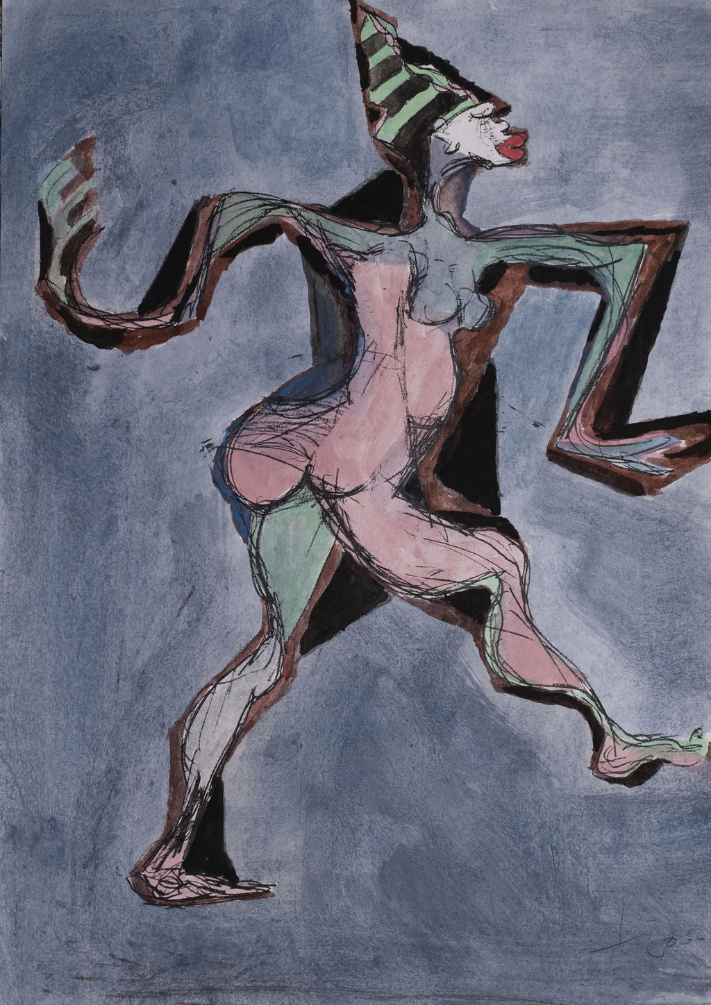 Paolo Conte Danza cinese vestita, 2000 Tempera e tecnica mista su carta, 29,5x21 cm