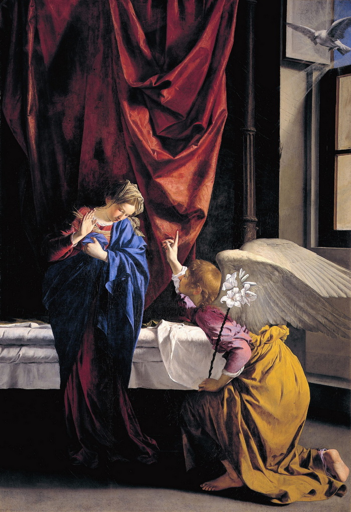 Orazio Gentileschi, Annunciazione, 1623, olio su tela, Musei Reali di Torino - Galleria Sabauda