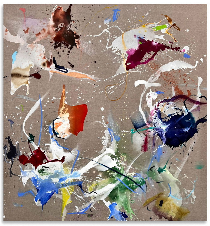 Alicia Viebrock | Senza titolo (2024) - Inchiostro e acrilico su lino - cm 170x160