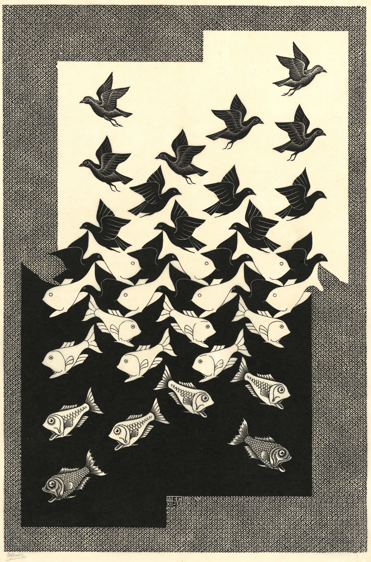 Maurits Cornelis Escher Cielo e acqua II, 1938 