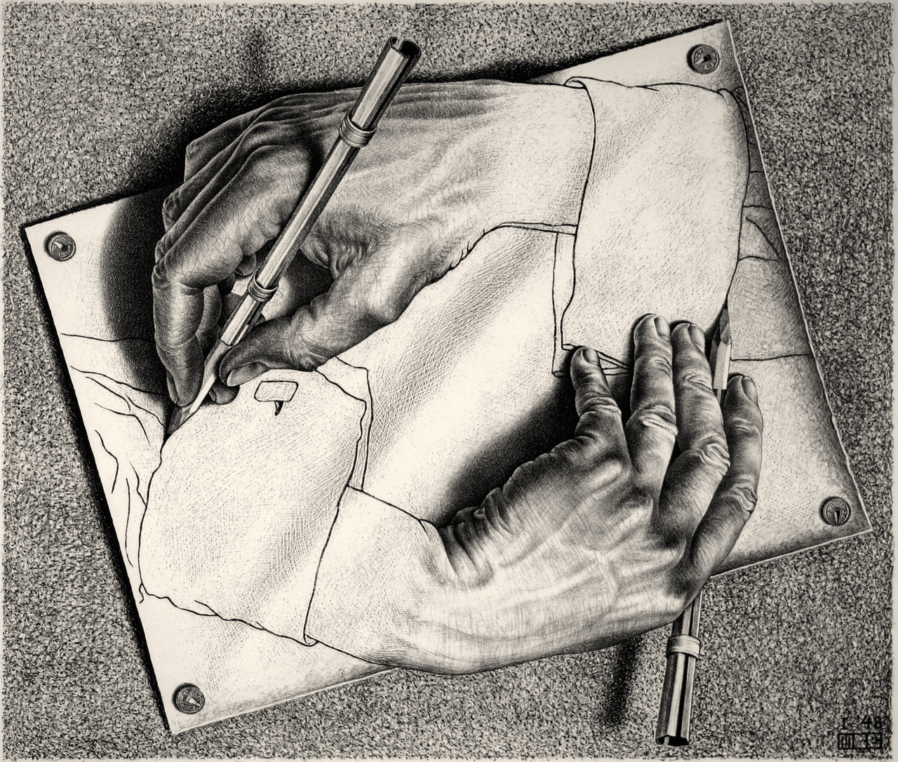 Maurits Cornelis Escher Mani che disegnano, 1948 