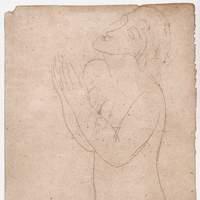 Amedeo Modigliani: Nudo di donna a mani giunte (Matita su carta Cm 29x21  1917-18)
