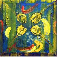 Pietra Barrasso, Fiori gialli, 2004, acrilico su tela