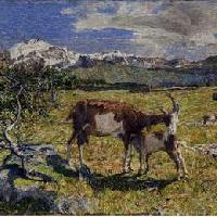 Giovanni Segantini, Alpe di Maggio, Olio su tela, 54,5 x 86,5 cm, Collezione privata