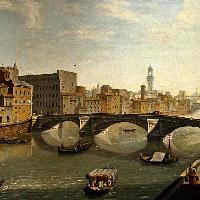 Vincenzo Torregiani Veduta dell’Arno con ponte Santa Trinita 1750 c.