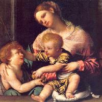 Moretto, Sacra famiglia con San Giovannino