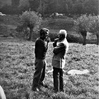 Gianfranco Brebbia e Bruno Munari durante UFO a Monte Olimpino