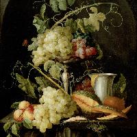 Attribuito a Jan van den Hecke, Natura morta con frutta, 1650/1660