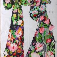 Celia Birtwell sketches, Tulip Reign, 1972 © Celia Birtwell