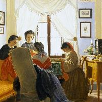 Odoardo Borrani, Le cucitrici di camicie rosse, 1863