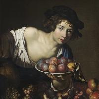 Nicolas Régnier Ragazzo con vassoio di susine