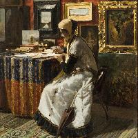 Telemaco Signorini, Non potendo aspettare, 1867, olio su tela, 46 x 37 cm. Collezione Fondazione Cariplo; Gallerie d\'Italia - Milano
