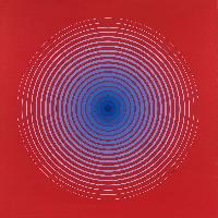 Marina Apollonio Forma colore Gradazione 20N blu bianco su rosso 1972