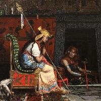 Anatolio Scifoni, Cleopatra giovanetta consulta una maga, 1869, Palazzo Reale, Musei Reali di Torino
