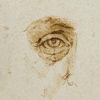 Leonardo da Vinci, Studi di proporzione del volto e dell\'occhio, dettaglio, 1489-1490 circa